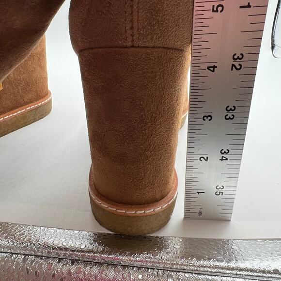 Veronica Beard Women 9.5 Arlo Suede Leather Wedge Boots Hazelwood Tan Brown NWOT - Picture 7 of 16